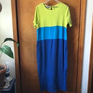 Diane Von Furstenberg Color Block Maxi Dress Size Large